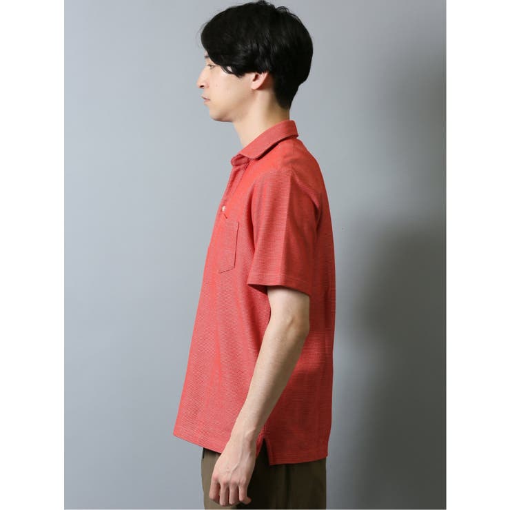 ハニカム鹿の子 スキッパー半袖ポロシャツ | TAKA-Q MEN | 詳細画像6 