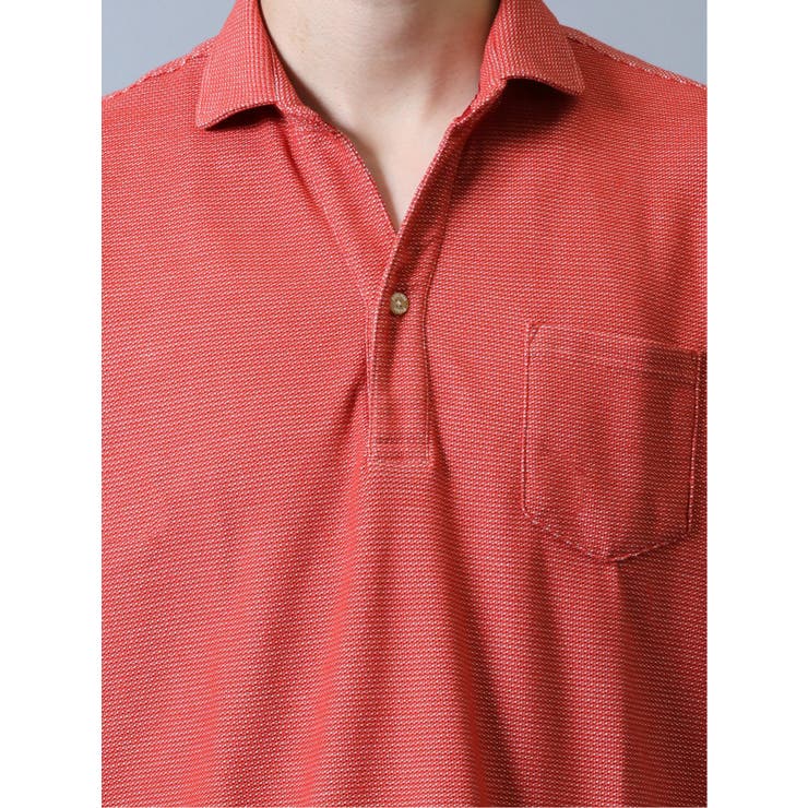 ハニカム鹿の子 スキッパー半袖ポロシャツ | TAKA-Q MEN | 詳細画像9 