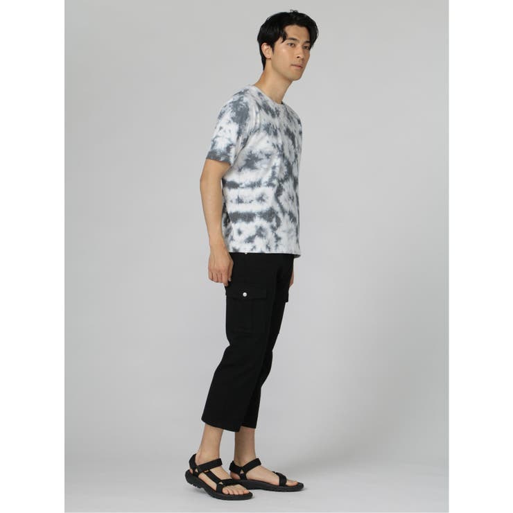 タイダイ染め クルーネック ルーズ半袖Tシャツ[品番