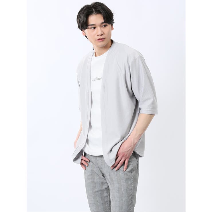 着流しカーデ7分&半袖Ｔシャツ アンサンブル | TAKA-Q MEN | 詳細画像1 