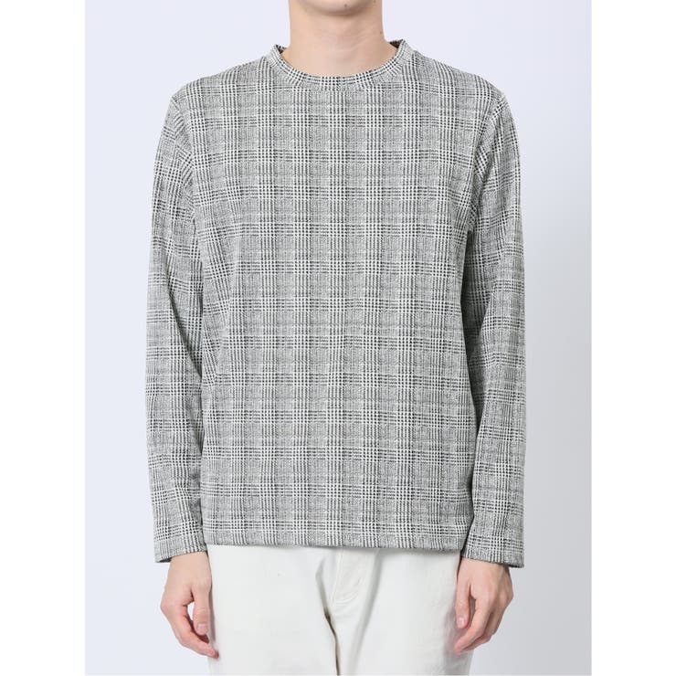 千鳥ジャガード クルーネック長袖Tシャツ | TAKA-Q MEN | 詳細画像6 