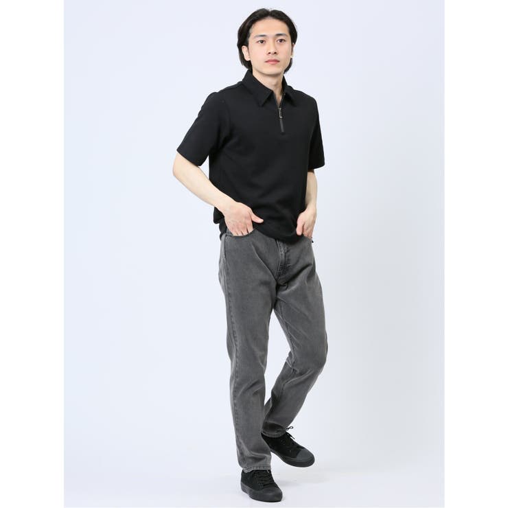 ファスナー使い 半袖ポロシャツ[品番：TKQJ0022152]｜TAKA-Q MEN