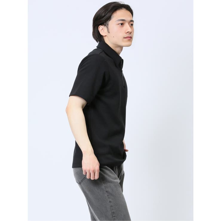 ファスナー使い 半袖ポロシャツ[品番：TKQJ0022152]｜TAKA-Q MEN
