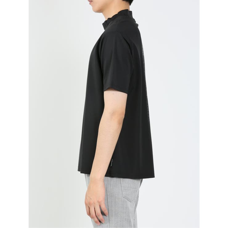 ロゴプリント モックネック半袖Tシャツ[品番：TKQJ0018794