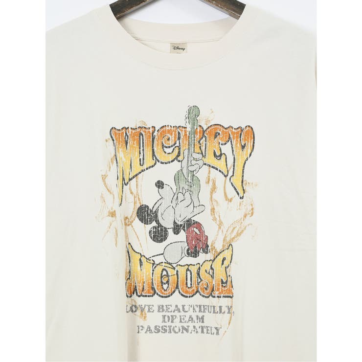 【大きいサイズ】ミッキーマウス ピグメント風プリント クルーネック長袖Ｔシャツ | TAKA-Q MEN | 詳細画像3 