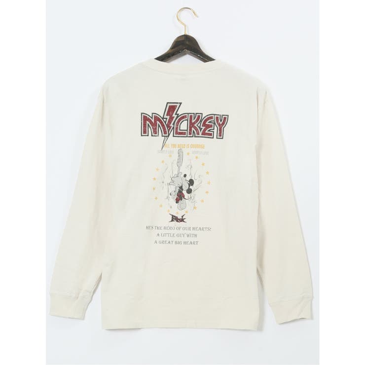 【大きいサイズ】ミッキーマウス ピグメント風プリント クルーネック長袖Ｔシャツ | TAKA-Q MEN | 詳細画像6 