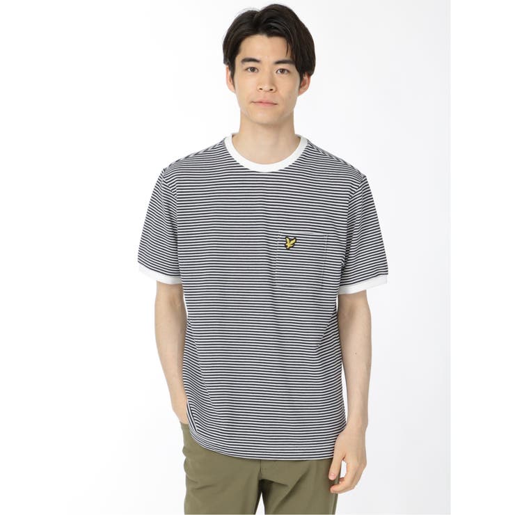 75紺 | ライル&スコット/LYLE&SCOTT ボーダー クルーネック半袖Tシャツ | TAKA-Q MEN