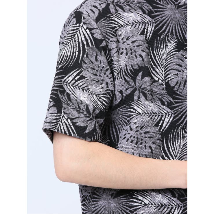 エンボスワッフル リーフ柄クルーネック半袖Tシャツ | TAKA-Q MEN | 詳細画像10 