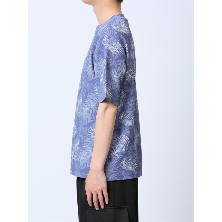 エンボスワッフル リーフ柄クルーネック半袖Tシャツ | TAKA-Q MEN | 詳細画像27 