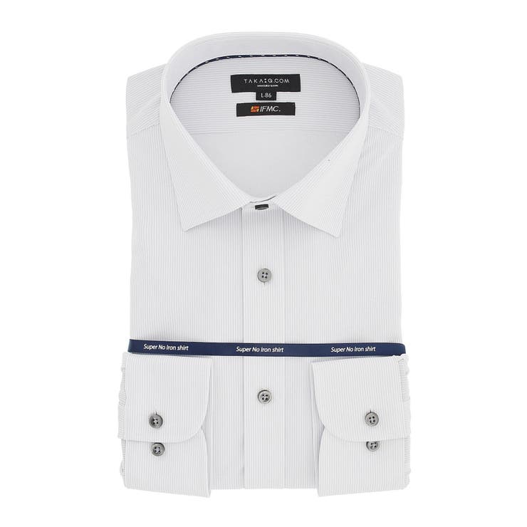 【WEB限定】 IFMC 吸水速乾ストレッチワイドカラー長袖シャツ | TAKA-Q MEN | 詳細画像1 