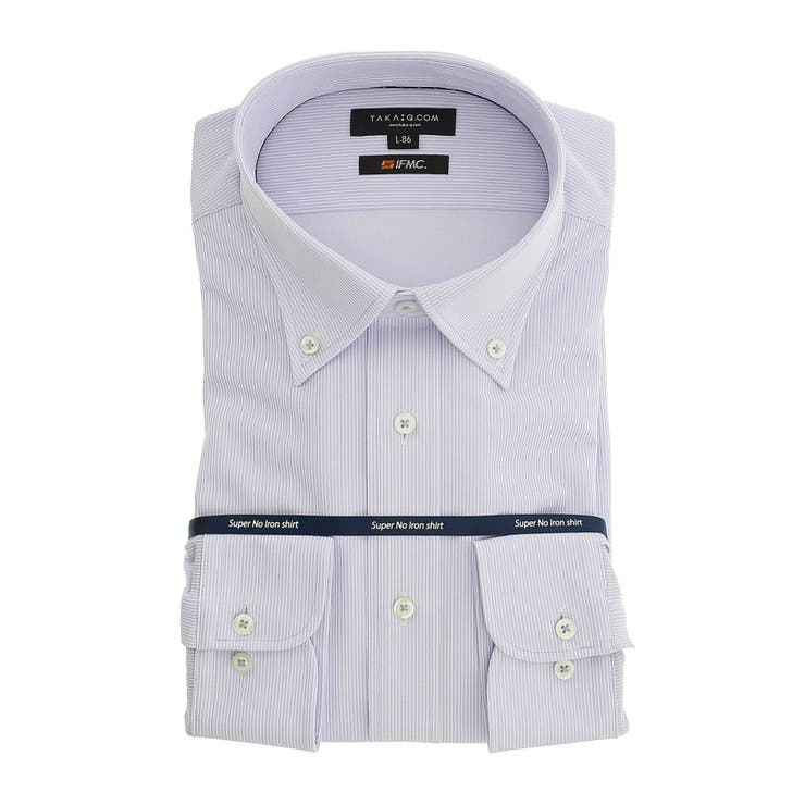 80パープル | 【WEB限定】 IFMC 吸水速乾ストレッチボタンダウン長袖シャツ | TAKA-Q MEN