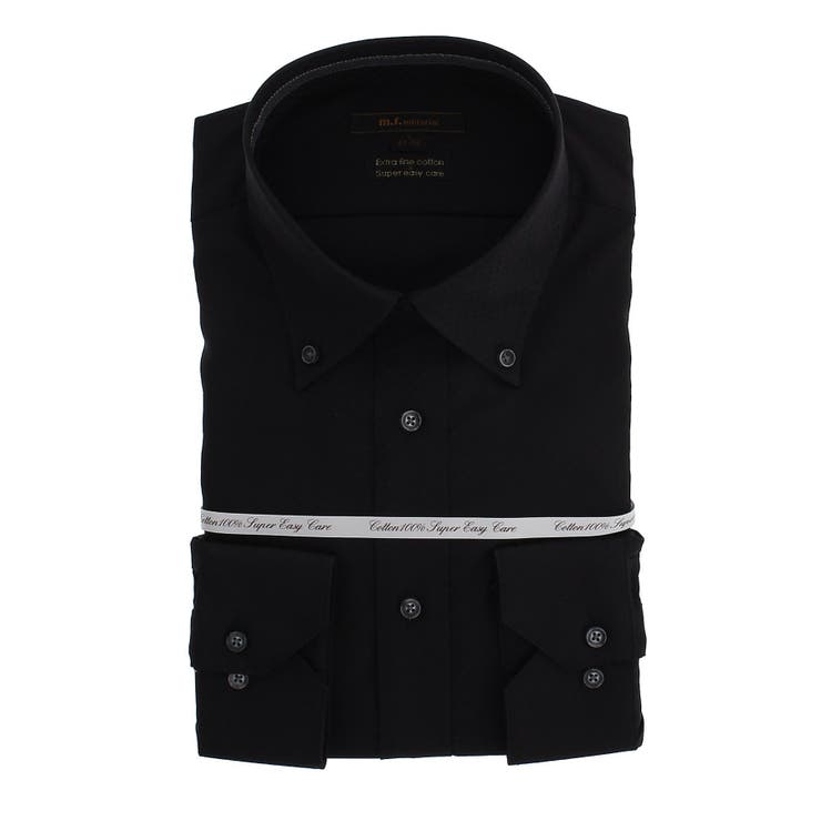 05黒 | 綿100% 形態安定レギュラーフィット ボタンダウン長袖シャツ | TAKA-Q MEN