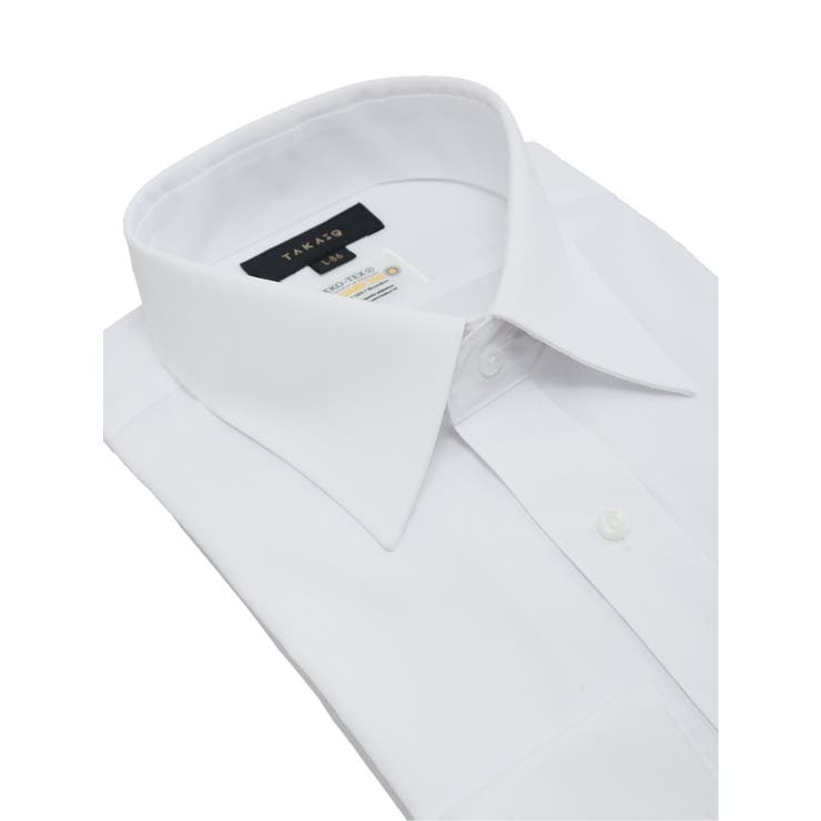 【白無地】形態安定 吸水速乾 スタンダードフィット レギュラーカラー長袖シャツ | TAKA-Q MEN | 詳細画像2 