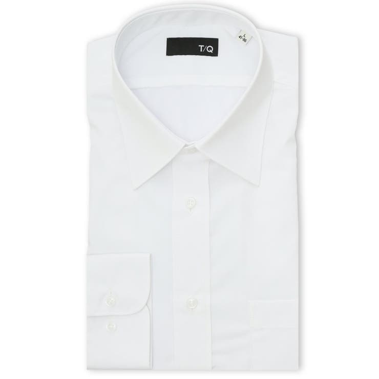 01白 | イージーアイロン NEWスタンダードフィット レギュラーカラー長袖シャツ | TAKA-Q MEN