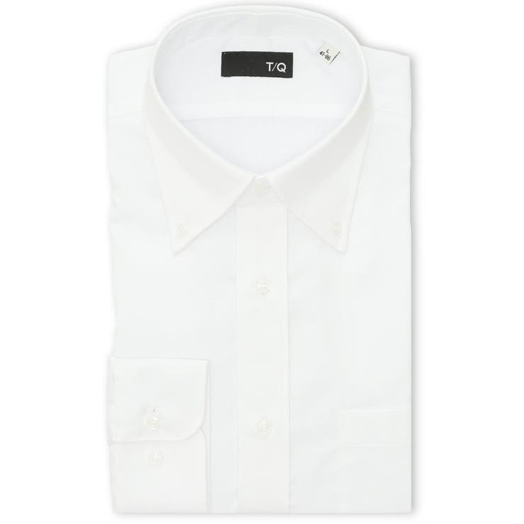 01白 | ノンアイロン NEWスタンダードフィット ボタンダウン長袖シャツ | TAKA-Q MEN