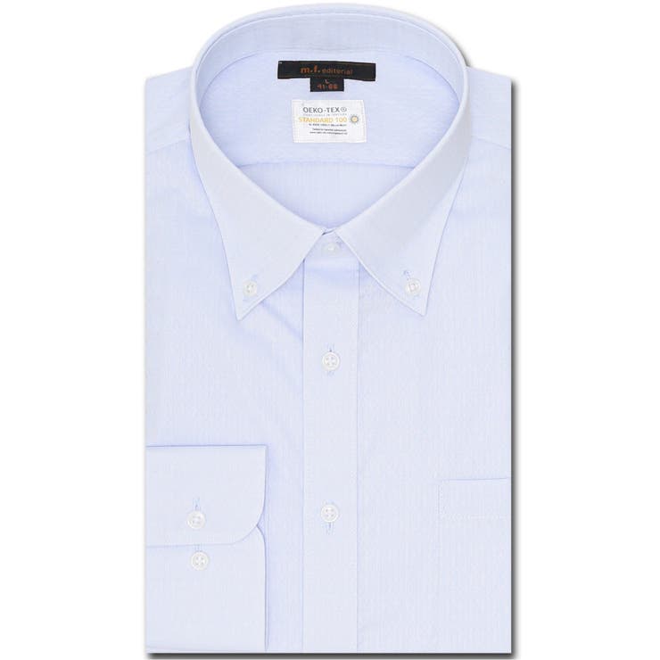 73サックス | 形態安定 吸水速乾 スタンダードフィット ボタンダウン長袖シャツ | TAKA-Q MEN