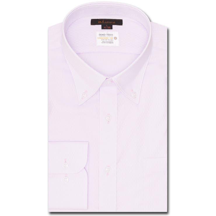 66ピンク | 形態安定 吸水速乾 スタンダードフィット ボタンダウン長袖シャツ | TAKA-Q MEN