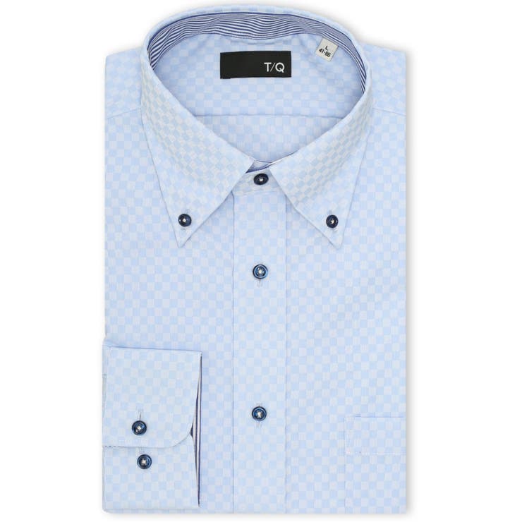 73サックス | ノンアイロン NEWスタンダードフィット ボタンダウン長袖シャツ | TAKA-Q MEN