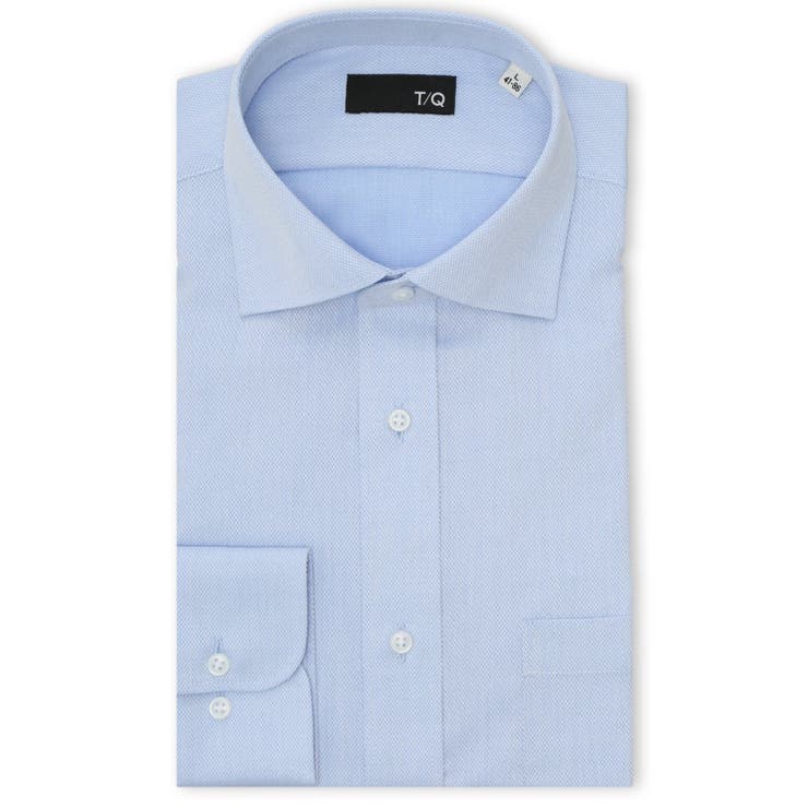 70青 | ノンアイロン NEWスタンダードフィット ワイドカラー長袖シャツ | TAKA-Q MEN