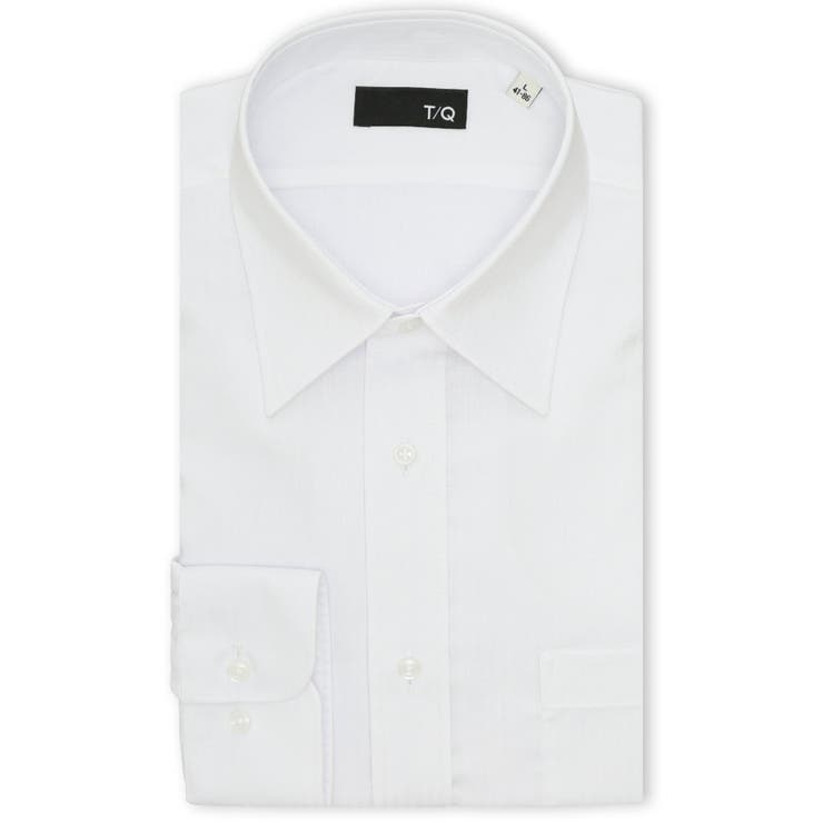 01白 | ノンアイロン NEWスタンダードフィット レギュラーカラー長袖シャツ | TAKA-Q MEN