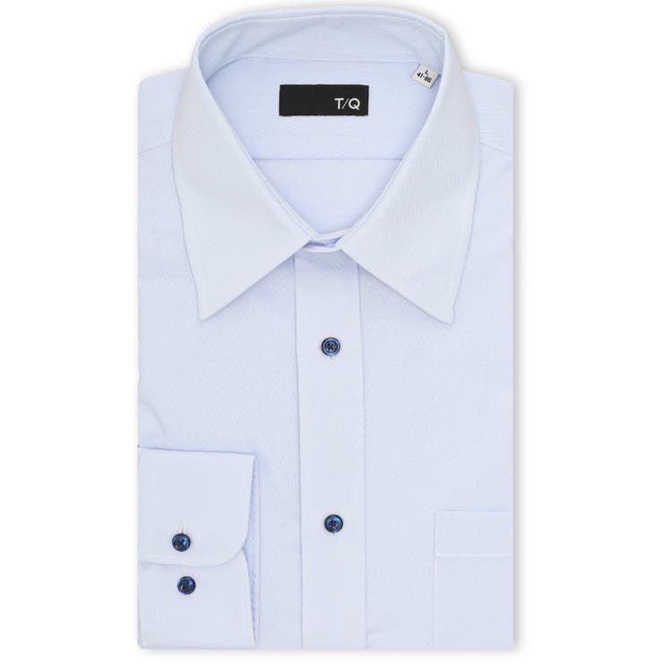 73サックス | ノンアイロン NEWスタンダードフィット レギュラーカラー長袖シャツ | TAKA-Q MEN