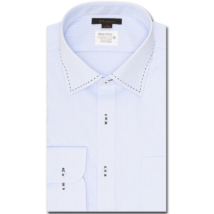 形態安定 吸水速乾 スタンダードフィット ワイドカラー長袖シャツ | TAKA-Q MEN | 詳細画像1 