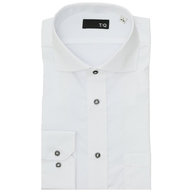 01白 | イージーアイロン NEWスタンダードフィット カッタウェイ長袖シャツ | TAKA-Q MEN