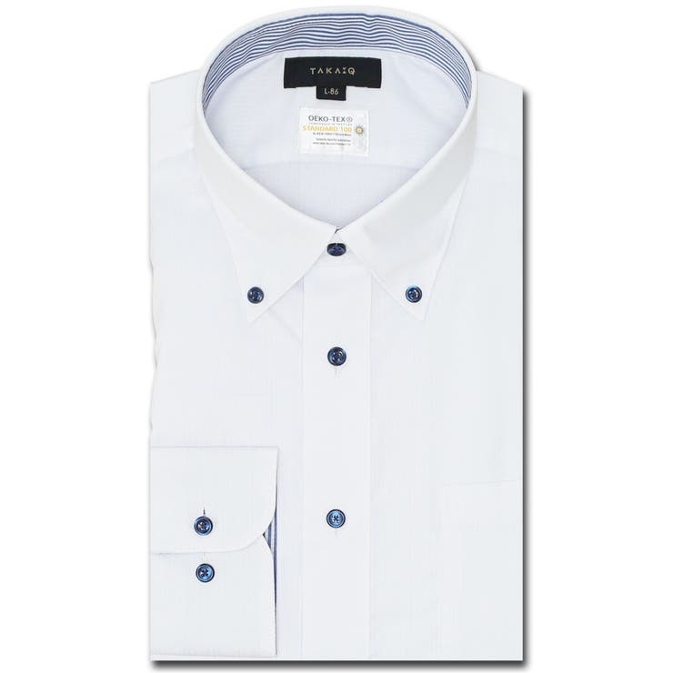 形態安定 吸水速乾 スタンダードフィット ボタンダウン長袖シャツ | TAKA-Q MEN | 詳細画像1 