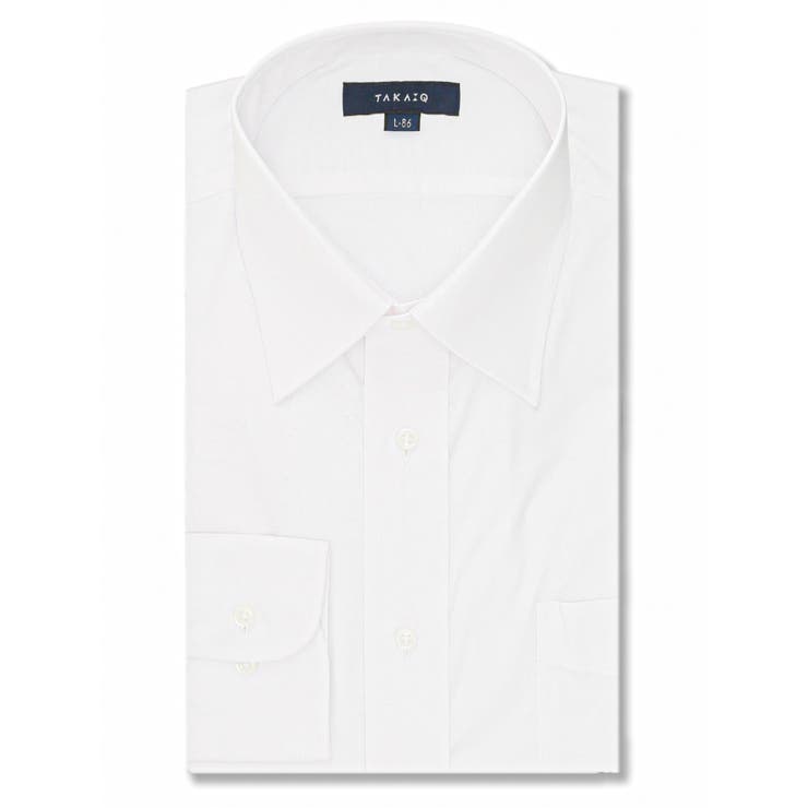 【白無地】形態安定 吸水速乾 レギュラーフィット レギュラーカラー長袖シャツ | TAKA-Q MEN | 詳細画像1 