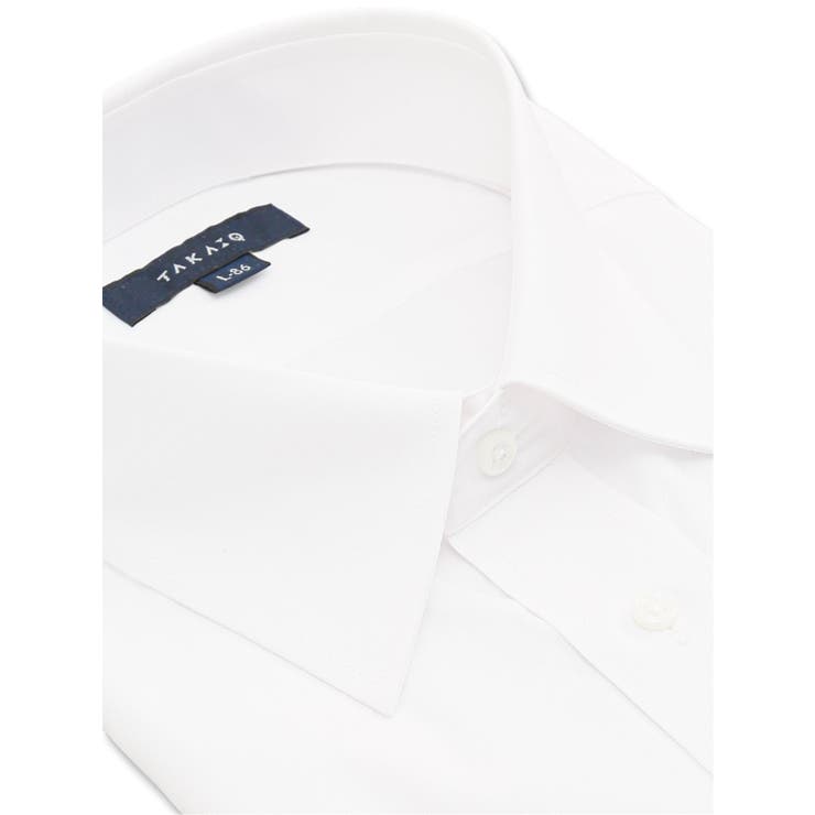 【白無地】形態安定 吸水速乾 レギュラーフィット レギュラーカラー長袖シャツ | TAKA-Q MEN | 詳細画像2 