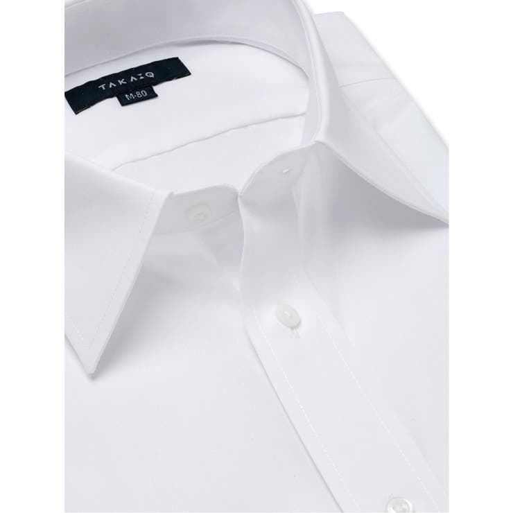【白無地】形態安定 吸水速乾 レギュラーフィット レギュラーカラー長袖シャツ | TAKA-Q MEN | 詳細画像2 
