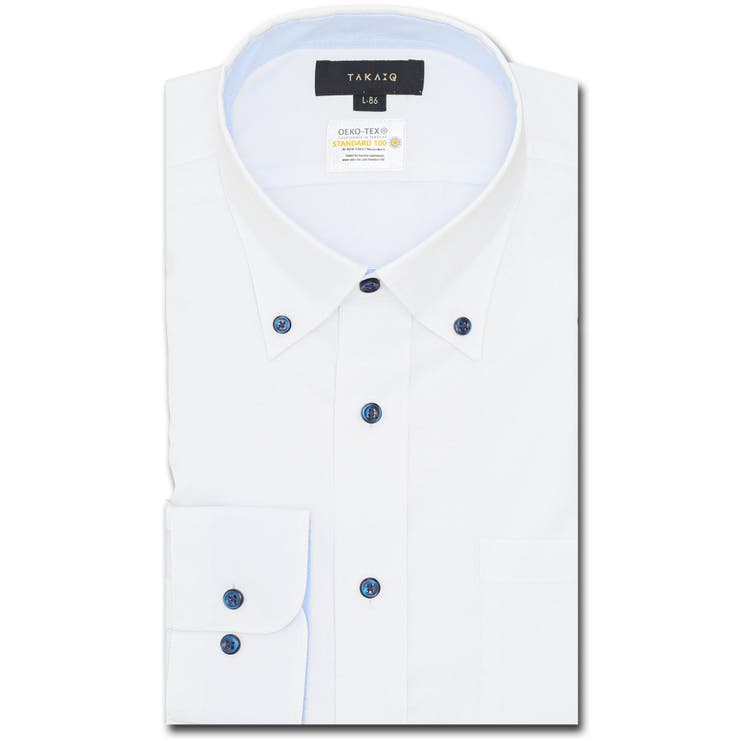 形態安定 吸水速乾 スタンダードフィット ボタンダウン長袖シャツ | TAKA-Q MEN | 詳細画像1 
