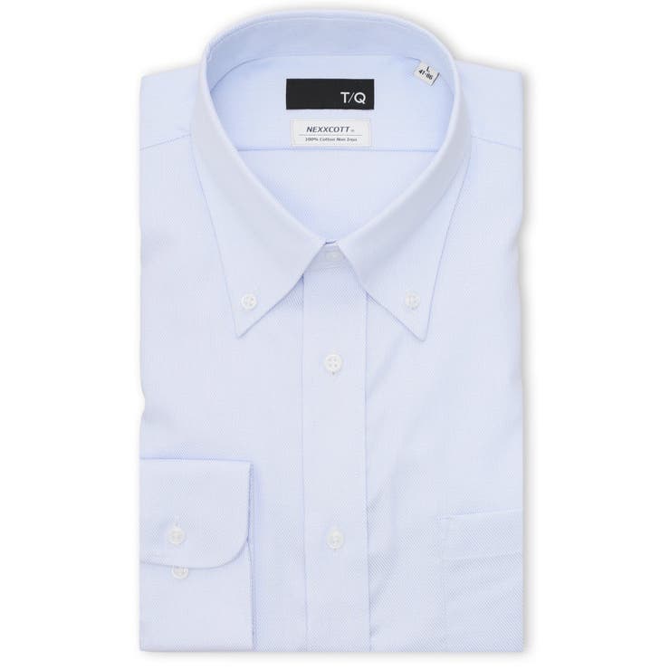 73サックス | 綿100% ノンアイロン NEWスタンダードフィット ボタンダウン長袖シャツ | TAKA-Q MEN