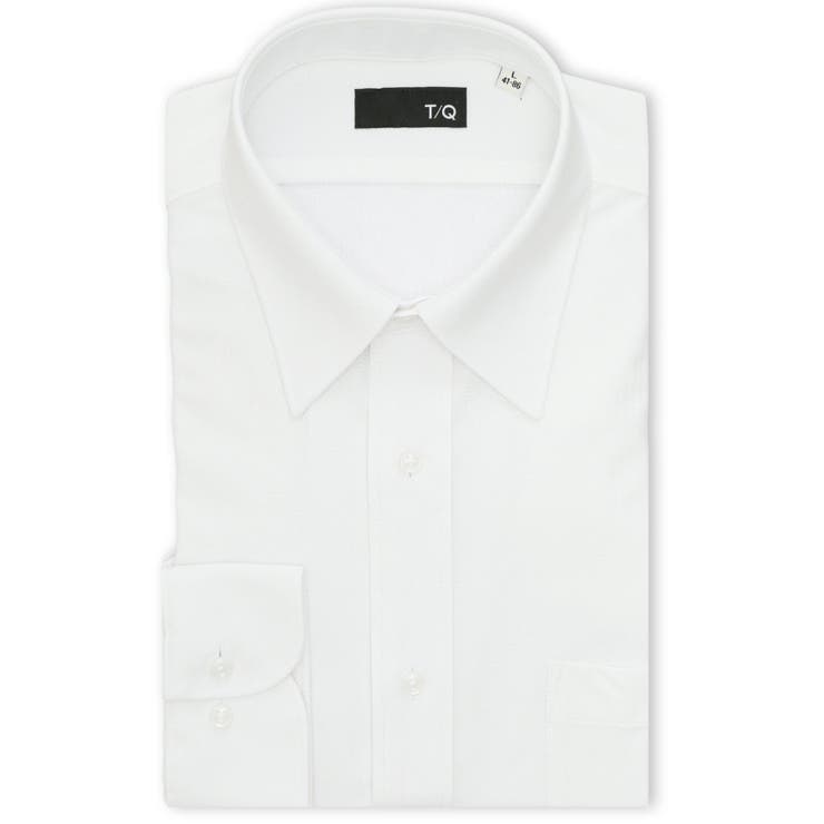 01白 | プライムフレックス NEWスタンダードフィット レギュラーカラー長袖ニットシャツ | TAKA-Q MEN