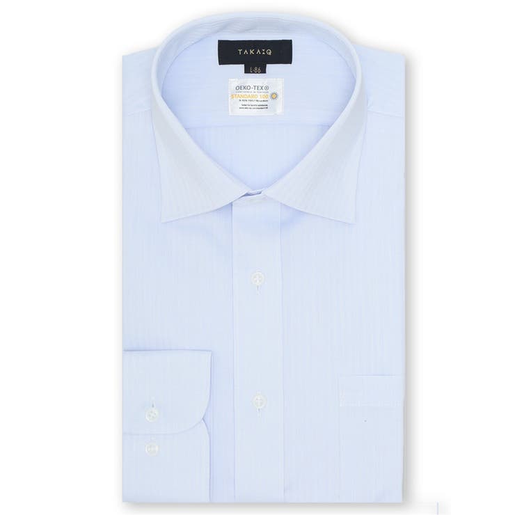 形態安定 吸水速乾 スタンダードフィット ワイドカラー長袖シャツ | TAKA-Q MEN | 詳細画像1 