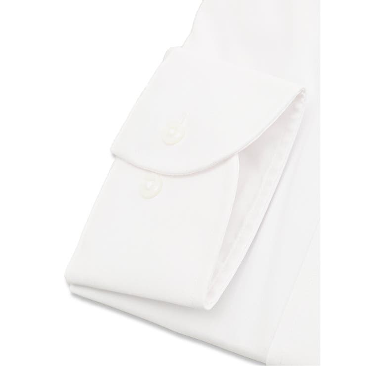 【白無地】形態安定 吸水速乾 スリムフィット レギュラーカラー長袖シャツ | TAKA-Q MEN | 詳細画像3 