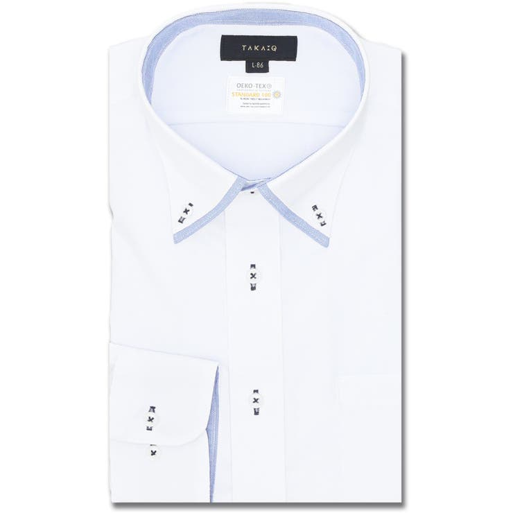 形態安定 吸水速乾 スタンダードフィット ボタンダウン長袖シャツ | TAKA-Q MEN | 詳細画像1 