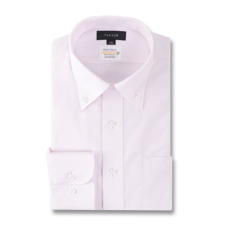 TAKA-Q 綿100 スタンダードフィット ワイドカラー長袖シャツ 