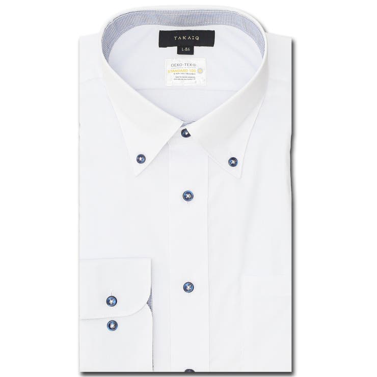 形態安定 吸水速乾 スタンダードフィット ボタンダウン長袖シャツ | TAKA-Q MEN | 詳細画像1 