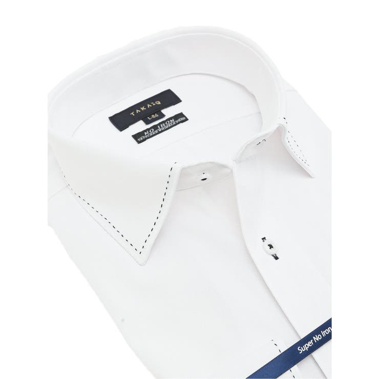 ノーアイロンストレッチ スタンダードフィット ワイドカラー長袖ニットシャツ | TAKA-Q MEN | 詳細画像2 