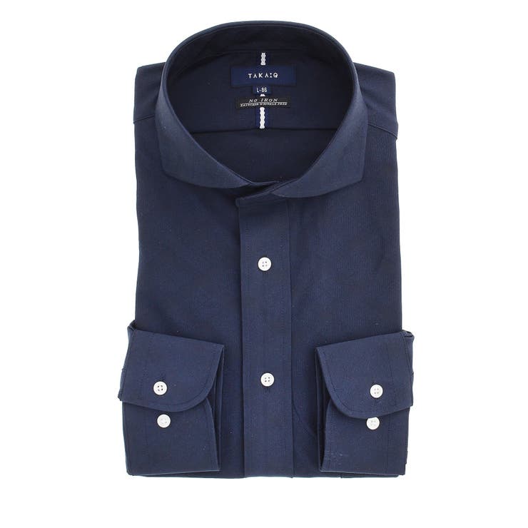 ノーアイロンストレッチ レギュラーフィットカッタウェイ長袖ニットシャツ | TAKA-Q MEN | 詳細画像1 