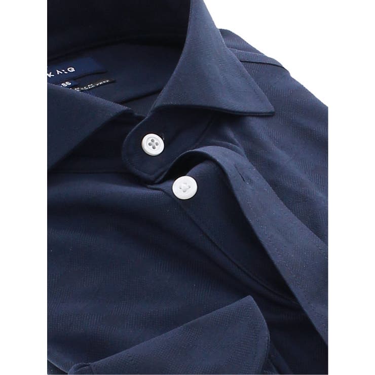 ノーアイロンストレッチ レギュラーフィットカッタウェイ長袖ニットシャツ | TAKA-Q MEN | 詳細画像4 