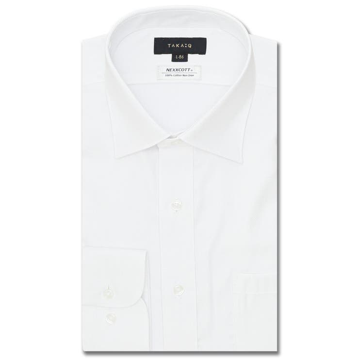 綿100% ノーアイロン スタンダードフィット ワイドカラー長袖シャツ | TAKA-Q MEN | 詳細画像1 