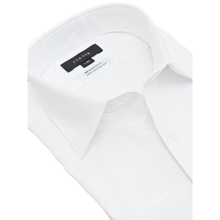 綿100% ノーアイロン スタンダードフィット ワイドカラー長袖シャツ | TAKA-Q MEN | 詳細画像2 