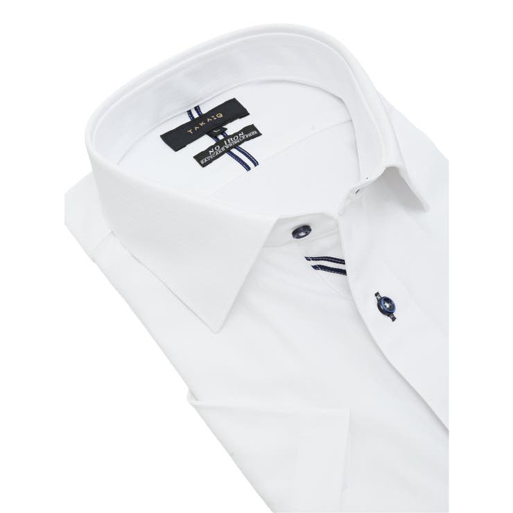 ノーアイロンストレッチ スタンダードフィット ワイドカラー半袖ニットシャツ | TAKA-Q MEN | 詳細画像2 