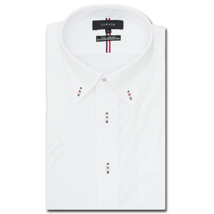 ノーアイロンストレッチ スタンダードフィット ボタンダウン半袖ニットシャツ | TAKA-Q MEN | 詳細画像1 