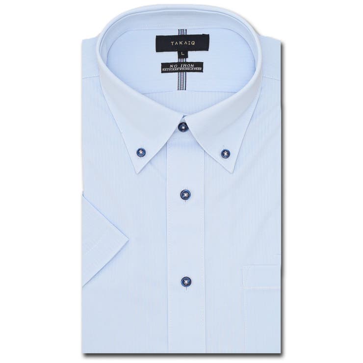 ノーアイロンストレッチ スタンダードフィット ボタンダウン半袖ニットシャツ | TAKA-Q MEN | 詳細画像1 