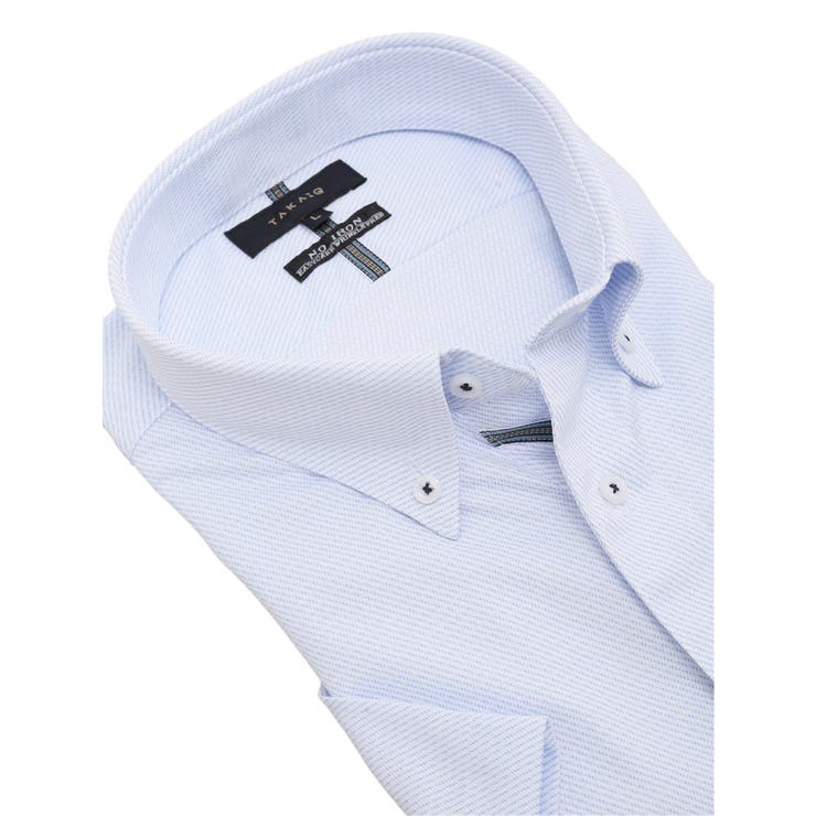 ノーアイロンストレッチ スタンダードフィット ボタンダウン半袖ニットシャツ | TAKA-Q MEN | 詳細画像2 