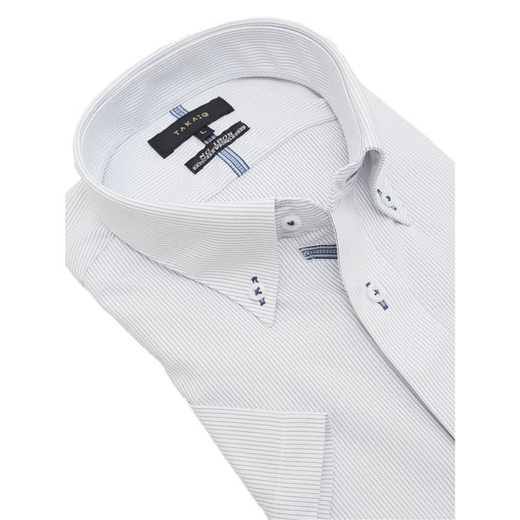 ノーアイロンストレッチ スタンダードフィット ボタンダウン半袖ニットシャツ | TAKA-Q MEN | 詳細画像2 