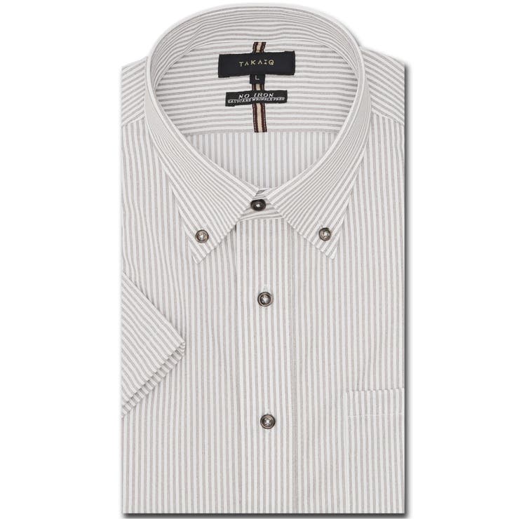 ノーアイロンストレッチ スタンダードフィット ボタンダウン半袖ニットシャツ | TAKA-Q MEN | 詳細画像1 